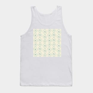 Seamless sketch vector pattern. White vertical twigs lines and zigzags with circles on brown background. Hand drawn abstract african style texture Tank Top